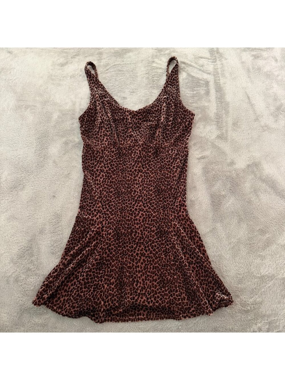 Vintage 90s 1996 Victoria's Secret Velvet Cheetah Print Slip Dress SMALL